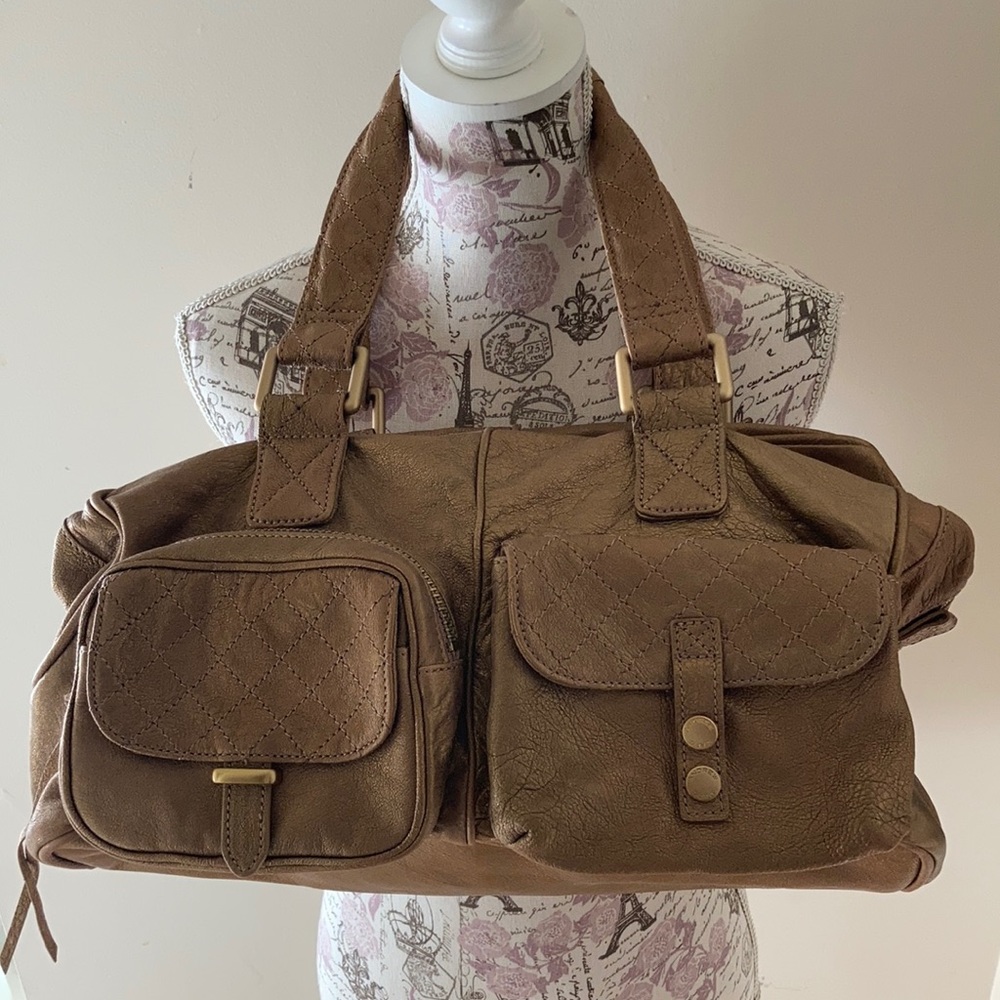 Andrew Marc bronze metallic tote bag nwt
